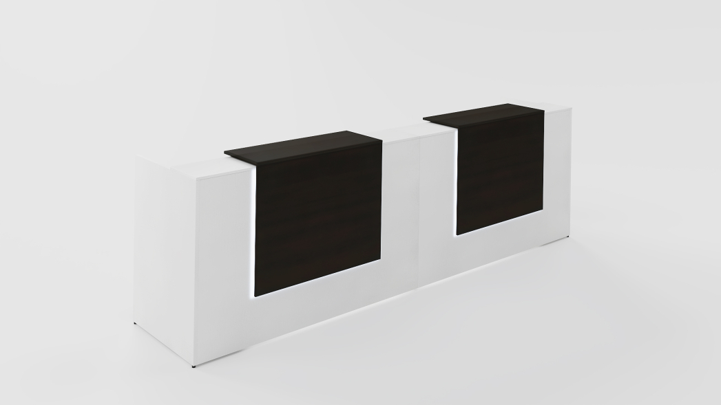 image_1723049436.jpeg Double Station Reception with Rectangular Laminate Top and Front Overlay Conversions Blanco - Image 1