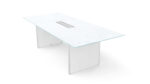 Rectangular Glass Top Conference table 78" x 32" - Image 6