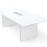 Rectangular Glass Top Conference table 78" x 32"