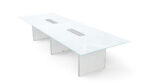 Deluxe 12' Glass Top Conference table - Image 2