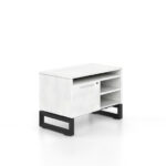 Open Storage with sliding door 24.4"Hx36'W-Black frame Blanco