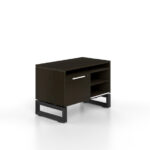 Open Storage with sliding door 24.4"Hx36'W-Black frame Espresso