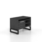 Open Storage with sliding door 24.4"Hx36'W-Black frame Grigio