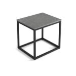 Elite end table, Black metal base, Grigio Marmo Quartz top, 20"Wx24"L