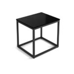 Elite end table, Black metal base, Nero Marmo Quartz top, 20"Wx24"L