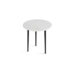 Elite circular occasional table , Black metal base , Bianco Marmo 20"R