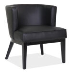 Bowery Collection Barrel Back Arm Chair with Black Wood Legs - Image 7