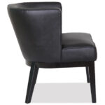 Bowery Collection Barrel Back Arm Chair with Black Wood Legs - Image 5
