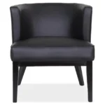 Bowery Collection Barrel Back Arm Chair with Black Wood Legs - Image 3
