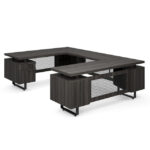 Palisades | U Shape Double Pedestal Desk with Reversible Bridge