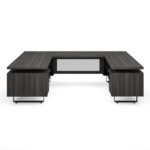 Palisades | U Shape Double Pedestal Desk with Reversible Bridge - Image 3