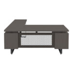 L019 - Palisades Collection | Industrial L-Shaped, Height Adjustable Desk with Single Pedestal - Image 2