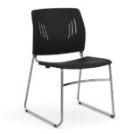 Stacked Seating Armless Stackable Side Chair with Chrome Frame - Image 5