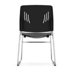 Stacked Seating Armless Stackable Side Chair with Chrome Frame - Image 3