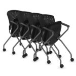 Perch Collection Nesting Chair with Arms and Casters, Titanium Frame 1 - Image 2