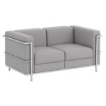 Madison Collection Loveseat with Chrome Exposed Frame - Image 2