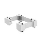 66″x66″ White DbL-Ped Base Laminate Modesty U Base 24″D