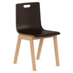 All Wood Guest Chair with Hole in Back and Light Wood Base