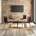 All Wood Guest Chair with Hole in Back and Light Wood Base - Image 2