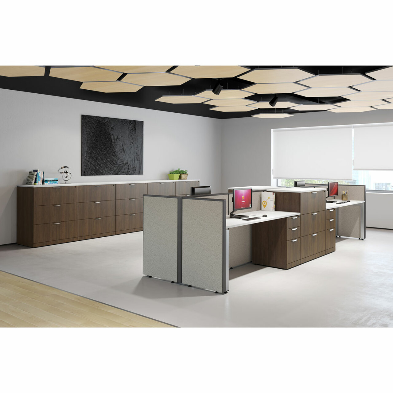 pr1-per-completepackage7__47340.1630086380.jpg OS Panels Complete Package 7 - As Shown with Desks - Image 1