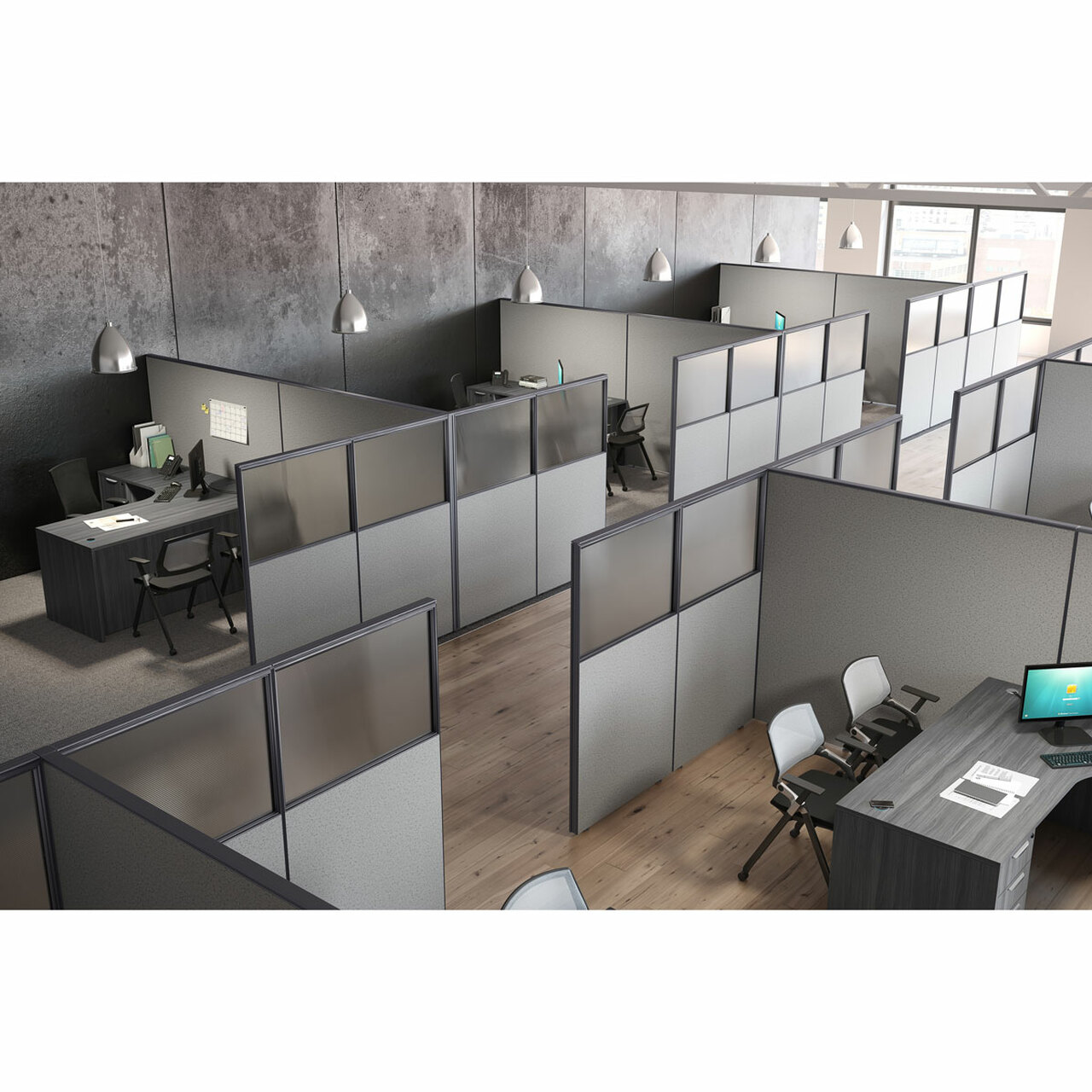 pr1-per-panelsystem8__64134.1630087331.jpg OS Panels Complete Package 8 - As Shown with Desks - Image 1