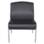 Big & Tall Collection Big and Tall Armless Guest Chair with Silver Frame - Image 2
