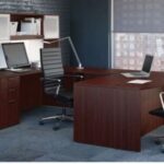 Desk u shape -MahoganyOS88