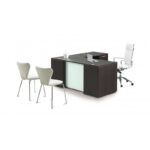 L015 - Desk L Shape with Glass modesty
