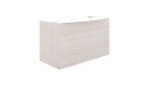 Curved reception desk shell – White glass transactional top - Image 5