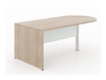 Bullet end desk shell – White glass modesty panel