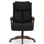 Tris=027 Charleston Collection Executive High Back with Plastic Wooden Arms and Base