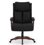 Tris=027 Charleston Collection Executive High Back with Plastic Wooden Arms and Base