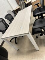 Special executive desk laminated top metal frame white/gray - Image 3