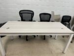 Special executive desk laminated top metal frame white/gray