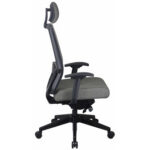 Black Frame Driftwood Weave Mesh Back Chair Mineral Gray Seat Fabric - Image 2