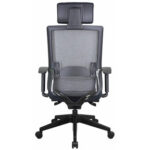 Black Frame Shadow Weave Mesh Chairs Twilight Black Seat Fabric - Image 3